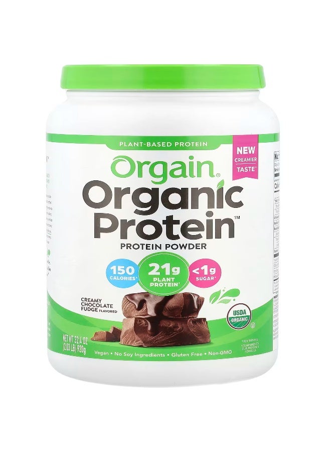 Orgain, Organic Protein Powder, Creamy Chocolate Fudge, 2.03 Lb - Image 1