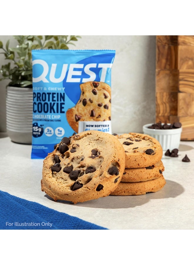 QUEST NUTRITION - Protein Cookie, Chocolate Chip, 12 Cookies, 2.08 oz (59 g) Each - Image 1
