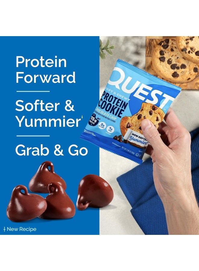 QUEST NUTRITION - Protein Cookie, Chocolate Chip, 12 Cookies, 2.08 oz (59 g) Each - Image 1