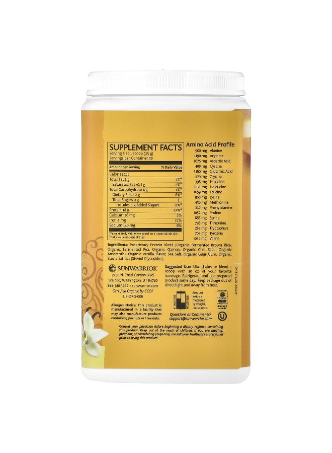Sunwarrior - Classic Plus Protein, Vanilla, 1.65 Lb Packaging May Vary - Image 1