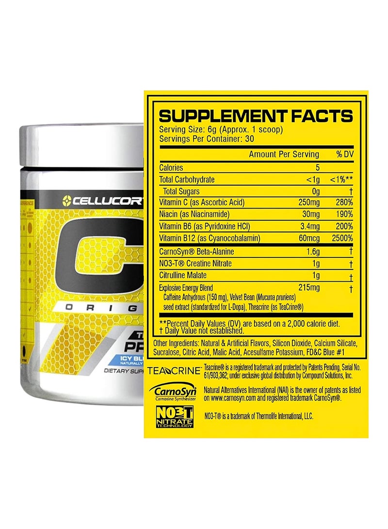 CELLUCOR Original Explosive Pre Workout Icy Blue Razz 30 Servings  - Image 2