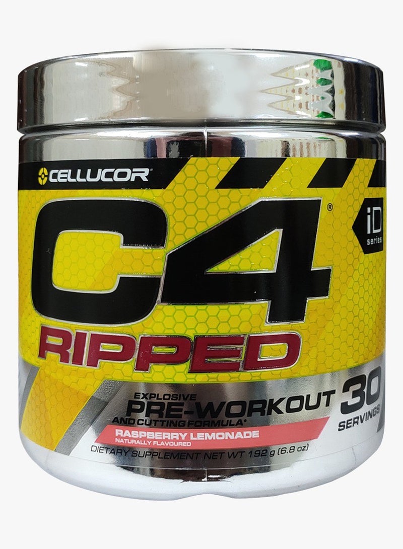 CELLUCOR - C4 Ripped Explosive Pre-Workout - Raspberry Lemonade  192 g (6.8 oz) 30 Servings - Image 1