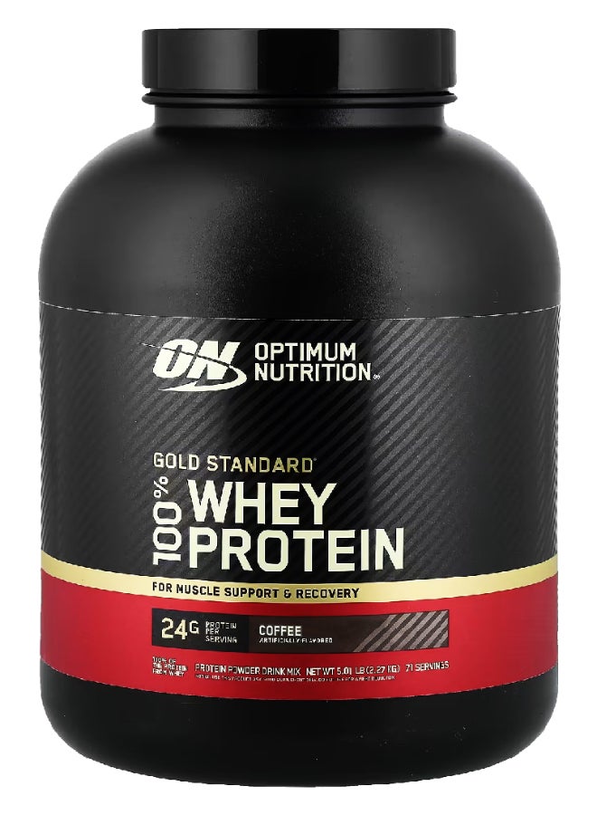 أوبتيموم نيوتريشن بروتين مصل اللبن جولد ستاندرد بنكهة القهوة - 2.27 كجم - Image 1