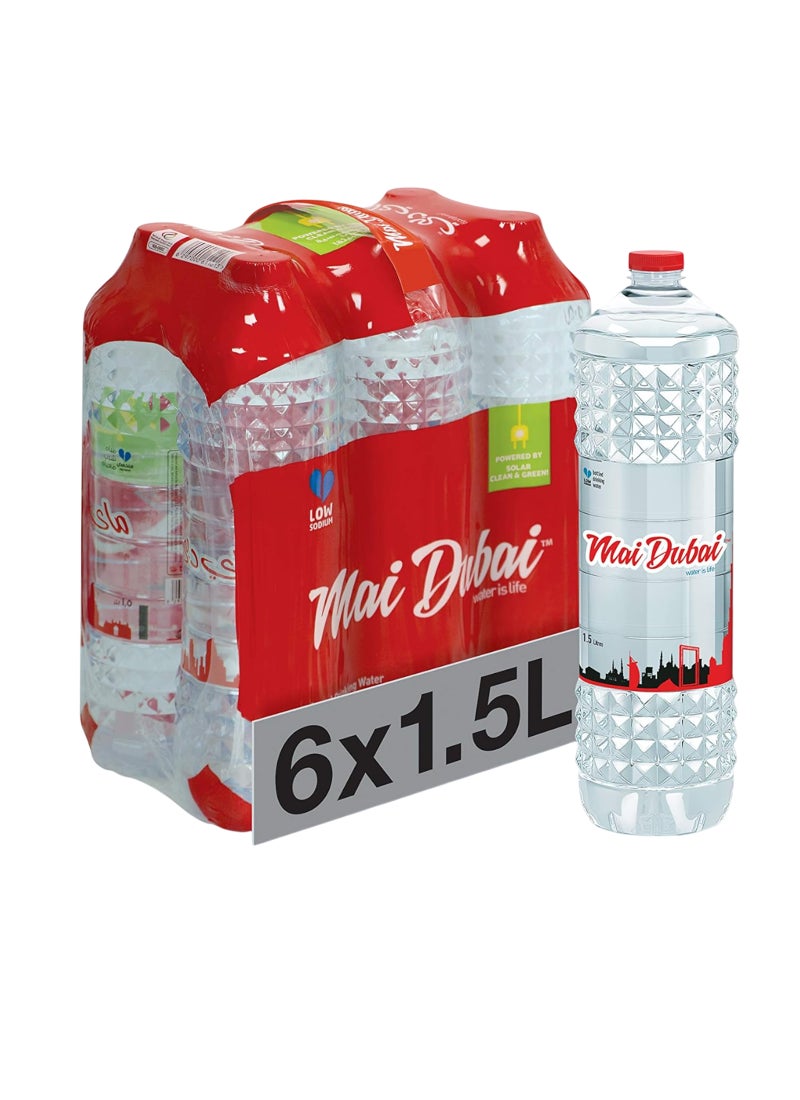 ماي دبي ماء للشرب 1.5لترات عبوة من 6 قطع