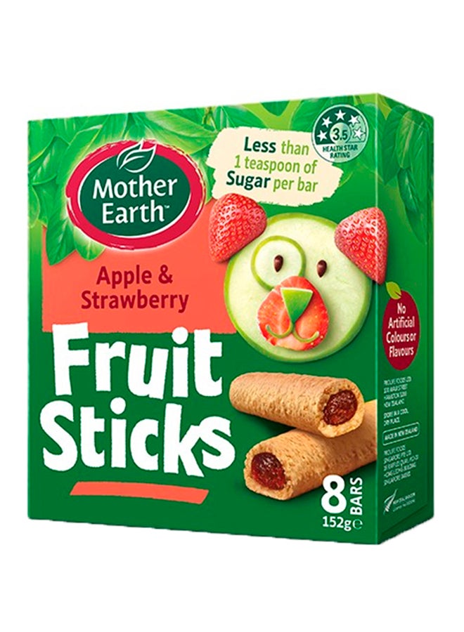 Mother Earth Strawberry And Apple Flavored Fruit Sticks 8-Bars 152grams 