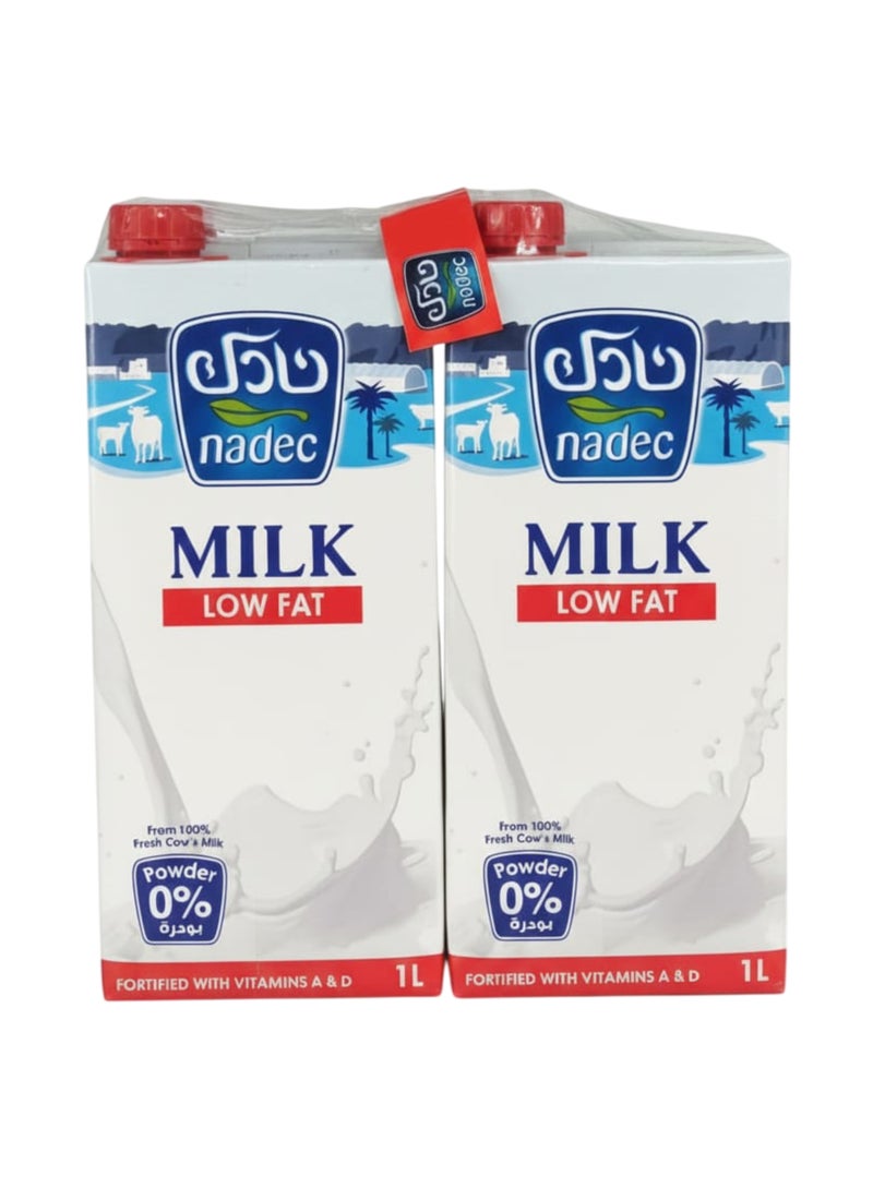 نادك حليب قليل الدسم معقم بدرجة حرارة مرتفعة للغاية 1لترات عبوة من 4 قطع - Image 1