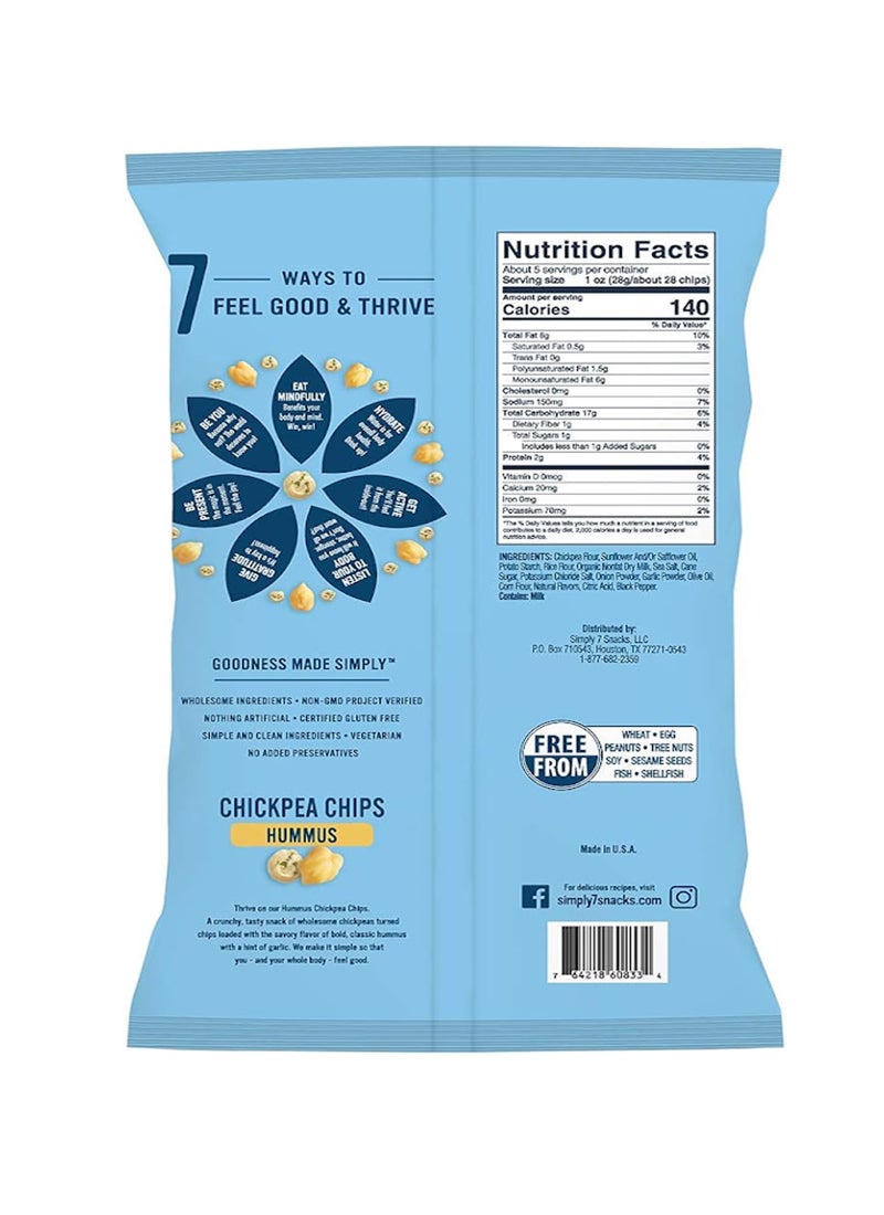 Simply 7 - Gourmet Chickpea Hummus Chips 130grams - Image 1