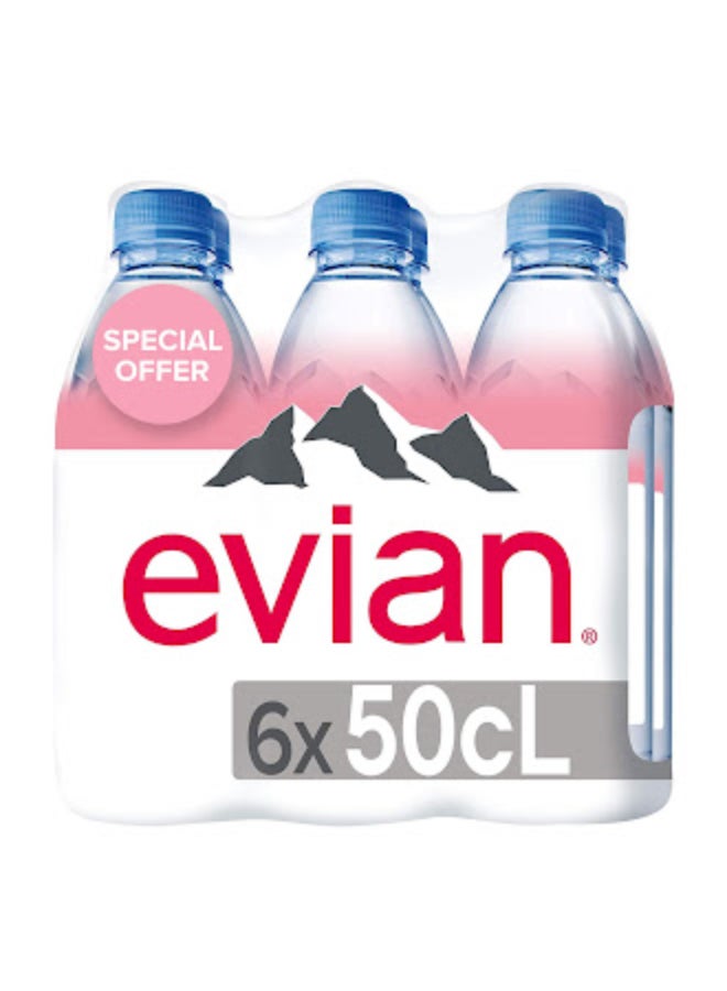 Evian Natural Mineral Water 500ml Pack of 6 - Image 1