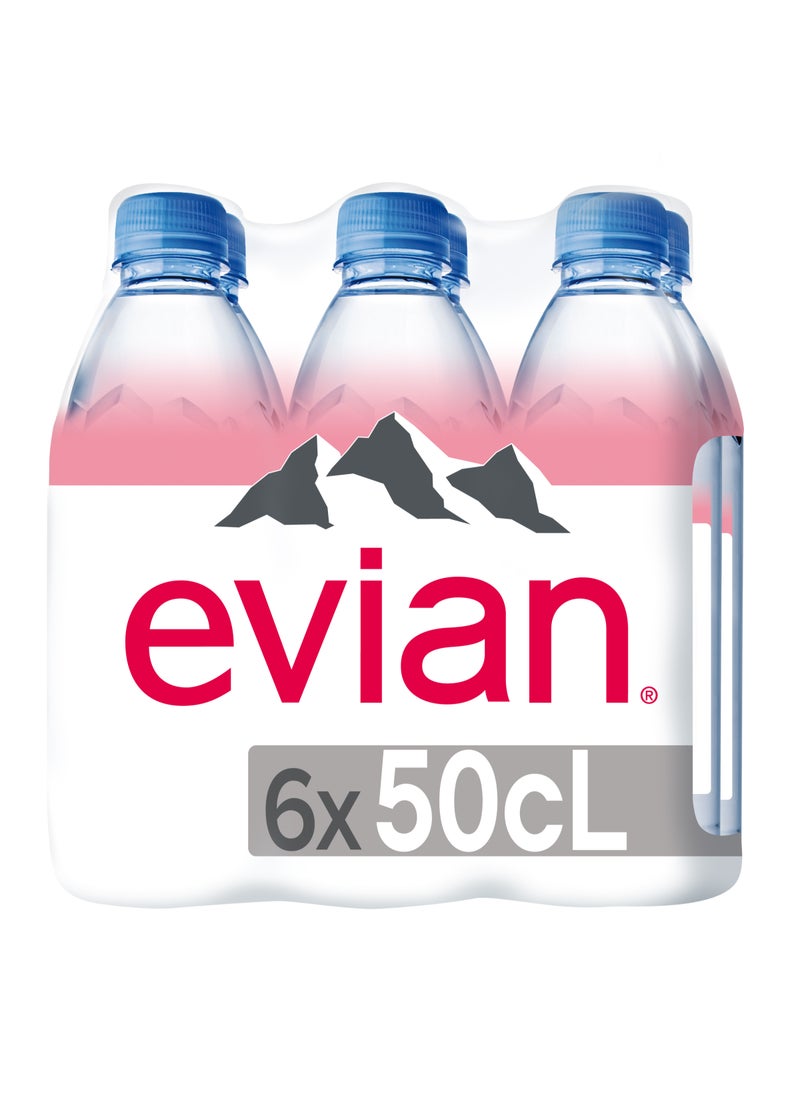Evian Natural Mineral Water 500ml Pack of 6 - Image 1