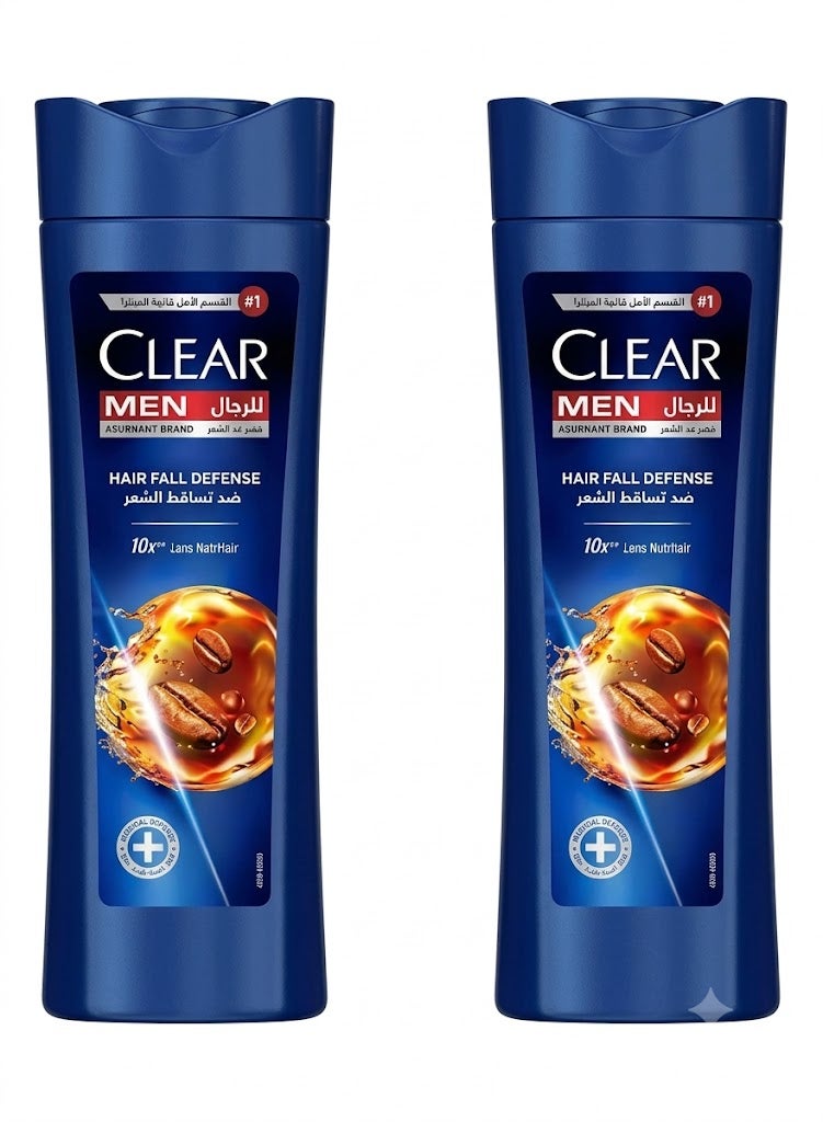 CLEAR Hair Fall Defence Men Anti-Dandruff Shampoo 400ml Pack Of 2 - Image 1