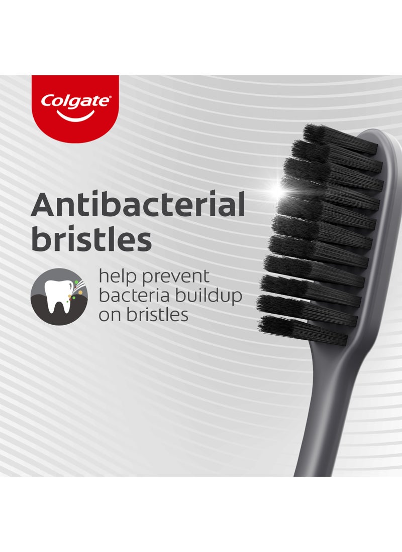 Slim Soft Charcoal Toothbrush, 1+1 Free Multicolor
