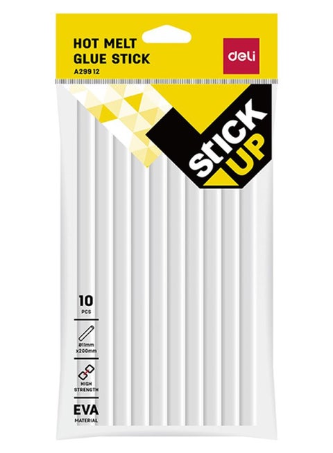 10-Piece Hot Melt Thick Glue Stick,  11mm Clear