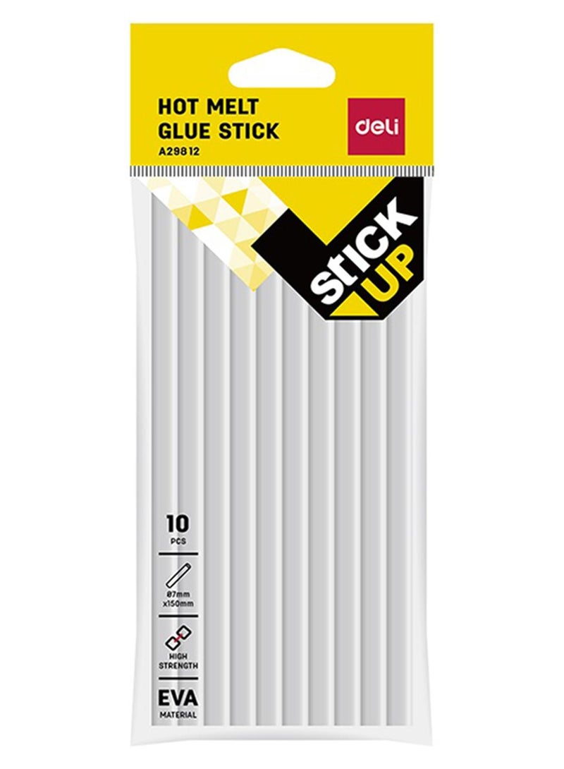 Deli 10-Piece Hot Melt Thin Glue Stick, 7mm Clear