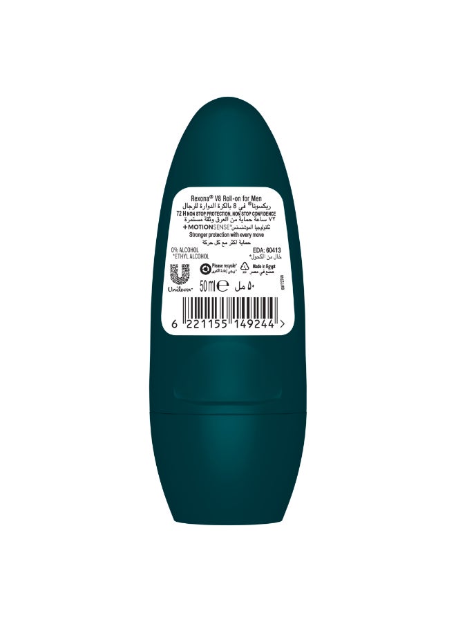 Rexona - Rexona Men Antiperspirant Deodorant V8 Roll On  Promo 50ml - Image 1