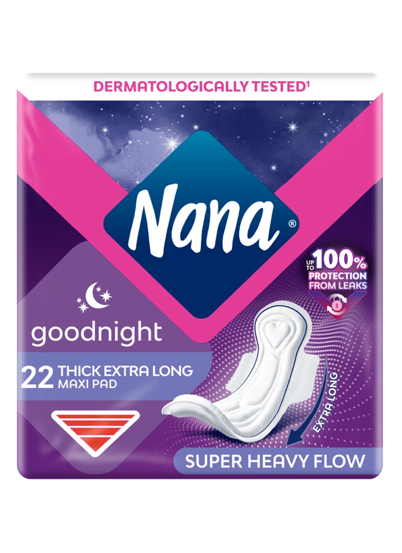 Nana Maxi Good Night With Wings Pads, 22 Count White 22 Count - Image 2