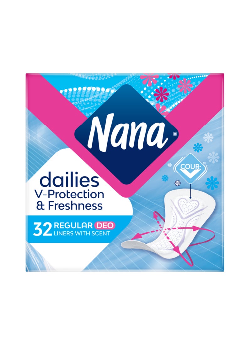 Nana Daily Deo Fresh Liners Normal Pads, 32 Count White - Image 2