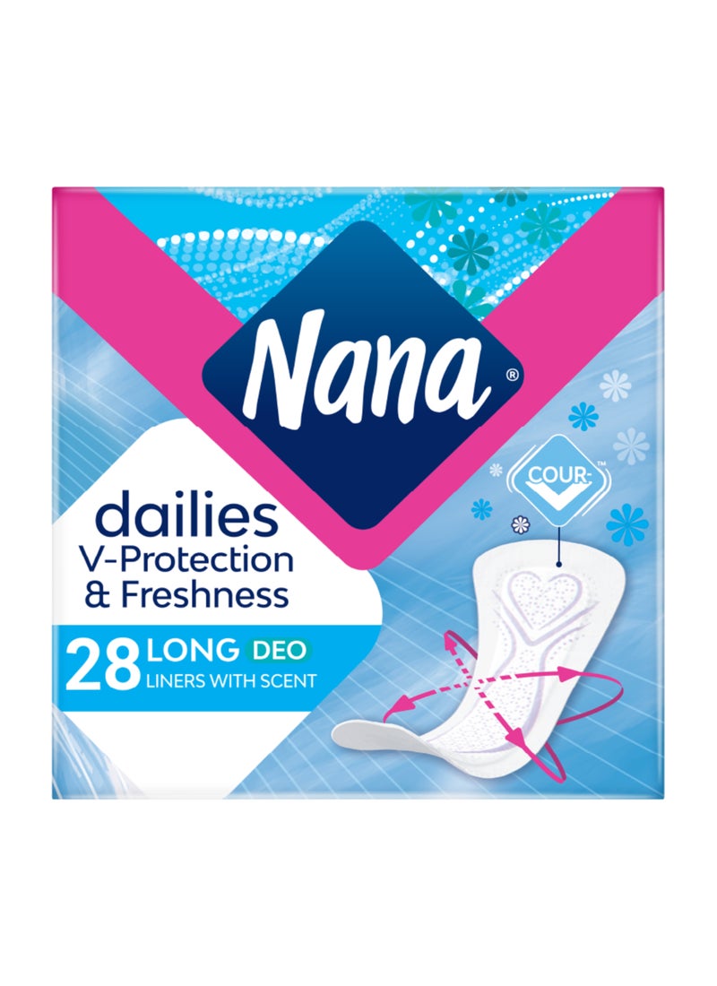 Nana Daily Fresh Liners Long Pads, 28 Count White - Image 2