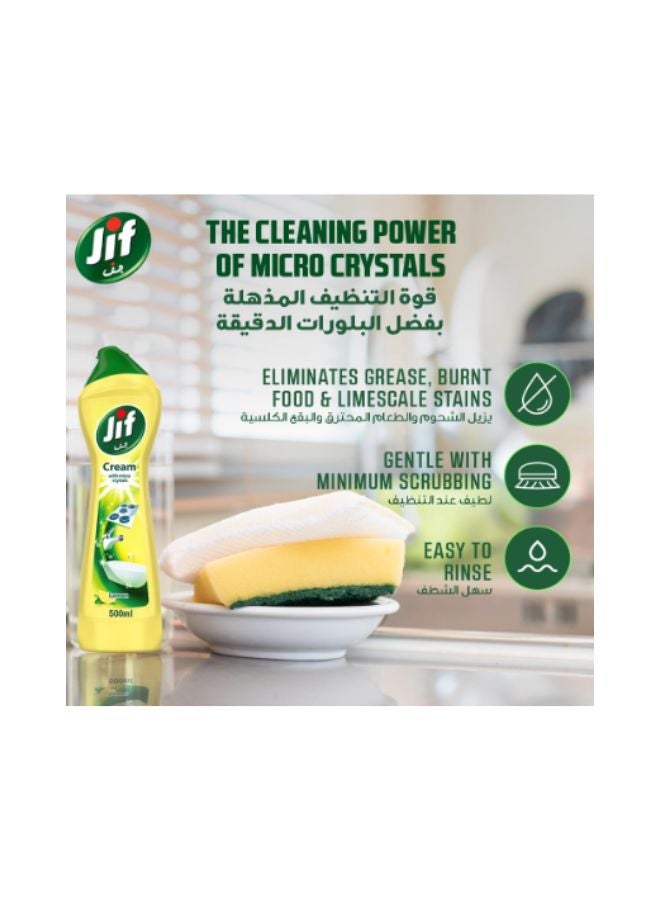 Jif - Cream Cleaner With Micro Crystals Technology Eliminates Grease Burnt food And Limescale Stains 500ml Pack of 2 - Image 1