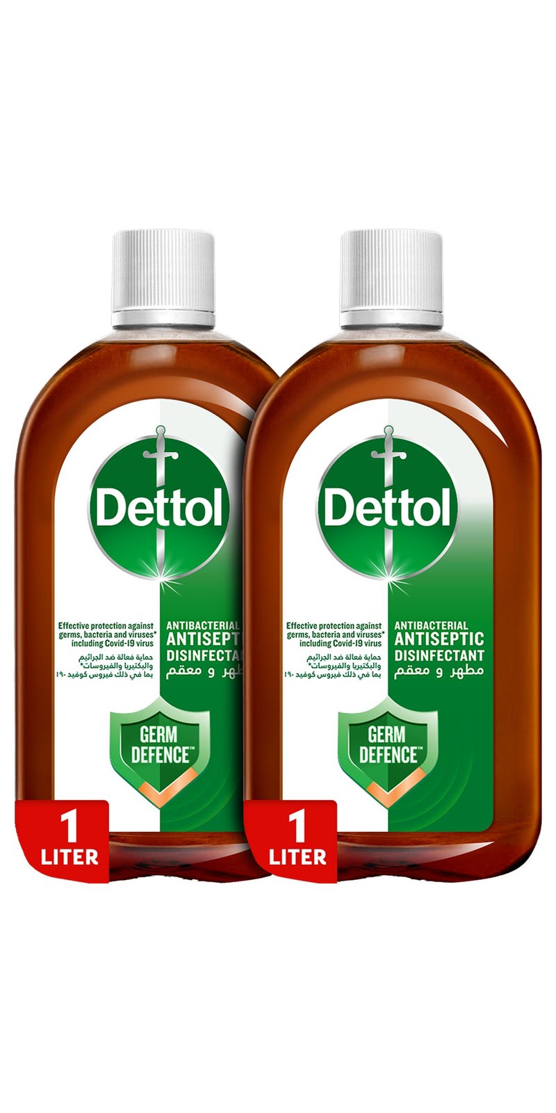 Dettol Antiseptic Antibacterial Disinfectant Liquid Pack of 2 1Liters - Image 1
