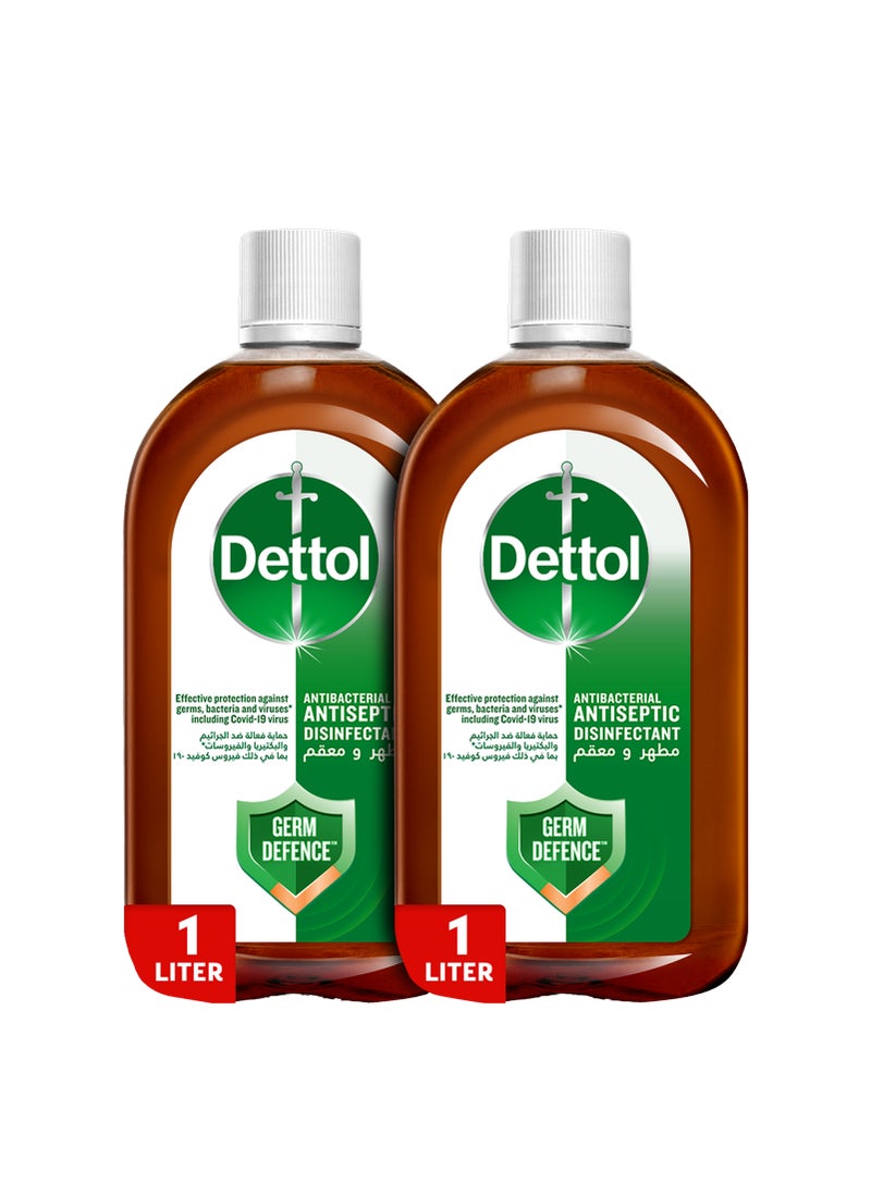 Dettol Antiseptic Antibacterial Disinfectant Liquid Pack of 2 1Liters - Image 1