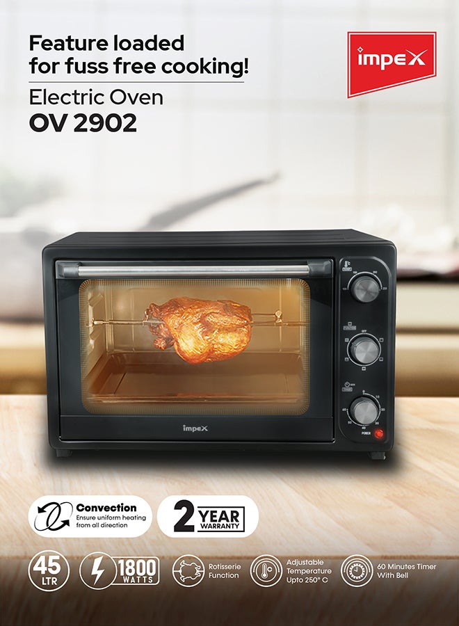 إمبكس فرن كهربائي مع شواية 45 L 1800 W OV 2902 أسود/فضي  - Image 2