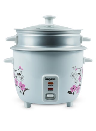 1L Electric Rice Cooker | 400W Automatic Cooker with Keep Warm Function | Steamer Function, Safety Protection, Cool Touch Body, Aluminium Inner Pot with Glass Lid, Measuring Cup & Spoon Included 1 L 400 W RC 2801 White/Pink/Grey - pnsku/N34855186A/45/_/1717433030/8108c57b-c1e1-4609-86d8-5b74a588a93f