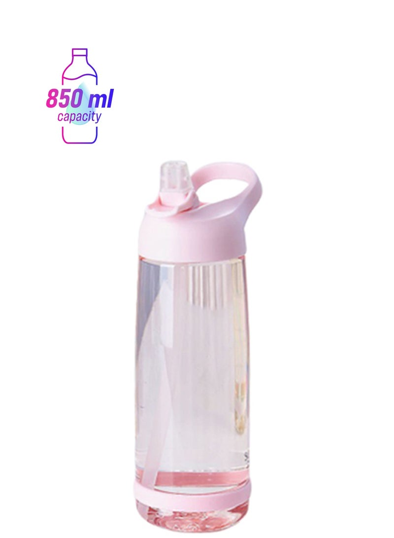 Beauenty Outdoor Water Bottle With Straw Pink 24x7cm - Image 1