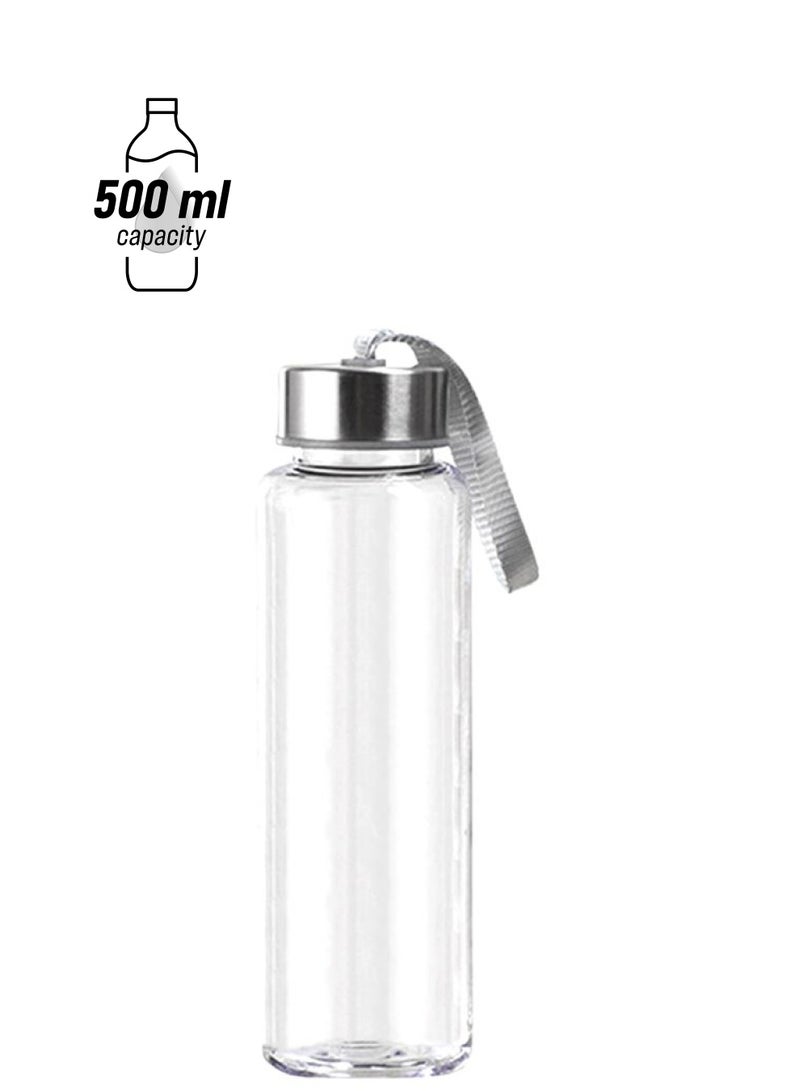 Beauenty New Outdoor Sports Portable Water Bottle Clear/Silver 22x4.1x6.5cm - Image 1