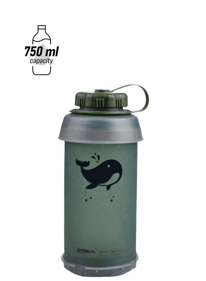 Beauenty Collapsible Water Bottle Green/Black/Grey - Image 1