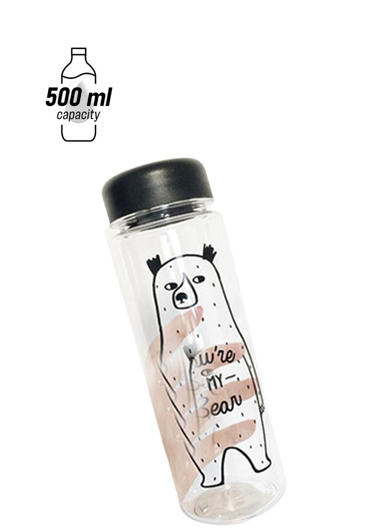 Beauenty Summer Sports Cycling Water Bottle Clear/Black - Image 1