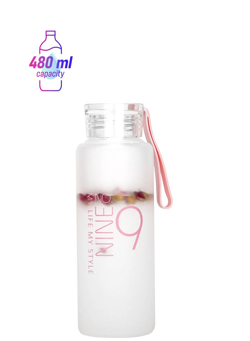 ناين زجاجة مياه سمر ليمون لون وردي 480ملليلتر - Image 1