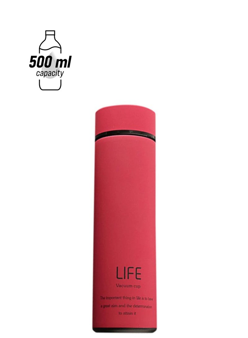 بيوينتي زجاجة ماء وترمس مناسب للمكتب وردي/أسود - Image 1