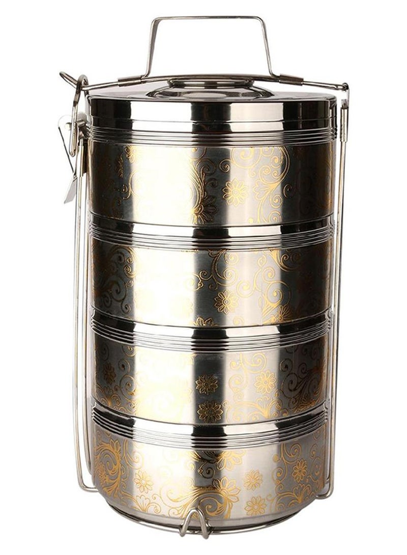 حافظة طعام من الستانلس ستيل فضي / ذهبي 26سم