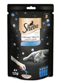 Sheba Tuna Flavour Creamy Treats 4 Pouches Multicolour 12grams  - Image 1