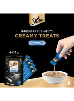 Sheba Tuna Flavour Creamy Treats 4 Pouches Multicolour 12grams  - Image 2