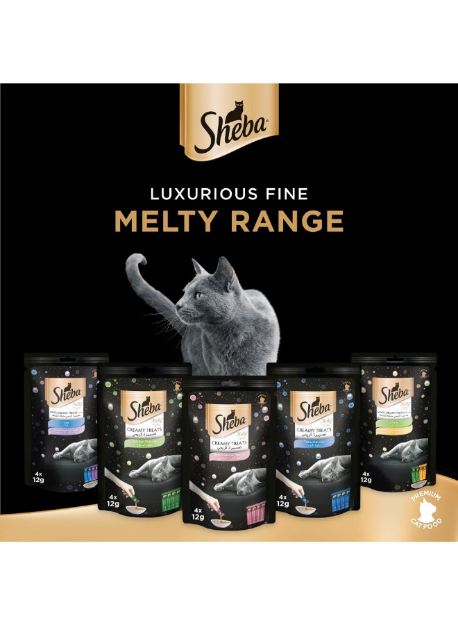 Sheba - Tuna Flavour Creamy Treats 4 Pouches Multicolour 12grams - Image 1