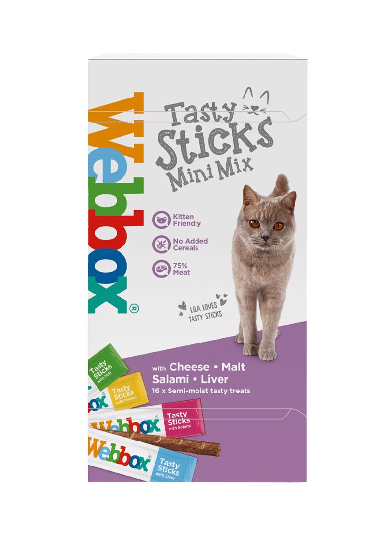 ويبوكس أعواد ميني ميكس اللذيذة مكونة من 16 عوداً. متعدد الألوان