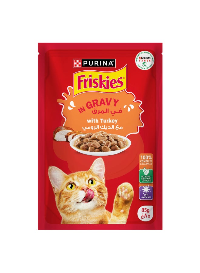 PURINA - Friskies With Turkey In Gravy Sauce Cat Food Pouch 85grams - Image 1