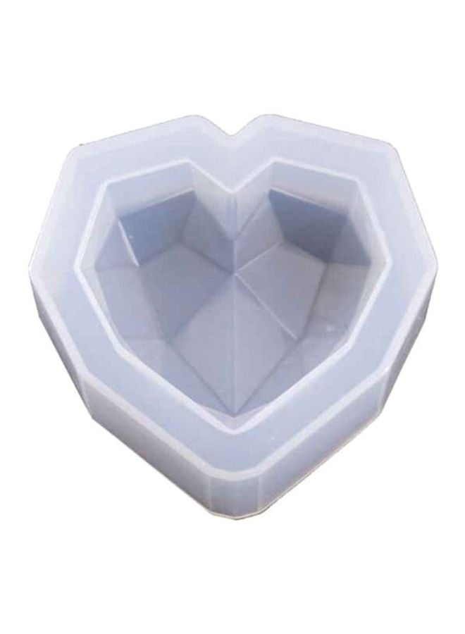 Beauenty 3D Diamond Love Heart Dessert Silicone Cake Mold White - Image 1