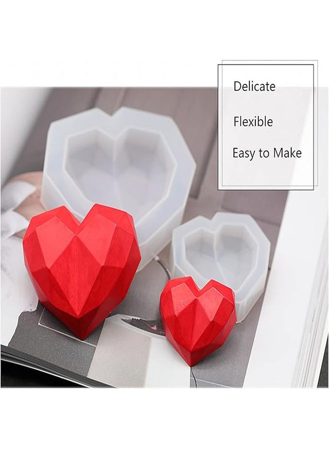 Beauenty 3D Diamond Love Heart Dessert Silicone Cake Mold White - Image 3