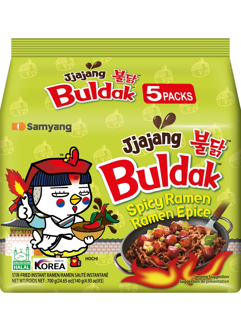 Samyang Buldak Ramen Jjajang 140grams Pack of 5 - Image 1