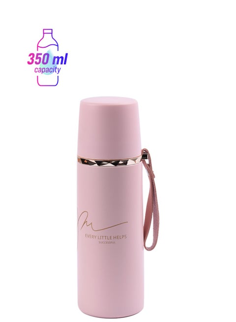 Stainless Steel Thermal Travel Water Bottle Pink 350ml