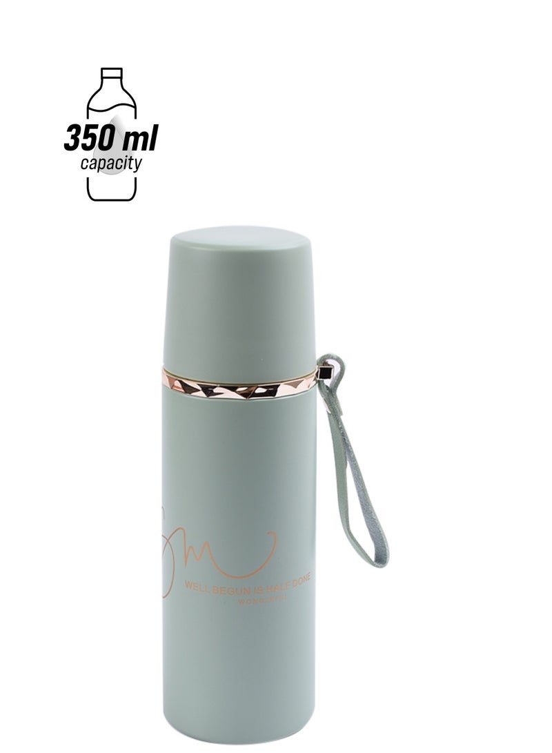 Generic - Stainless Steel Thermal Travel Water Bottle Green 350ml - Image 1