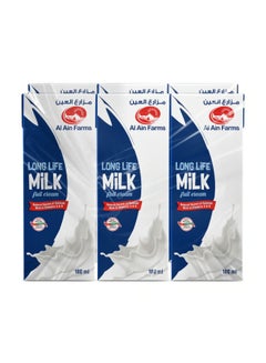 Al Ain Farms Long Life Full Fat Milk Plain 180ml Pack of 6  - Image 1