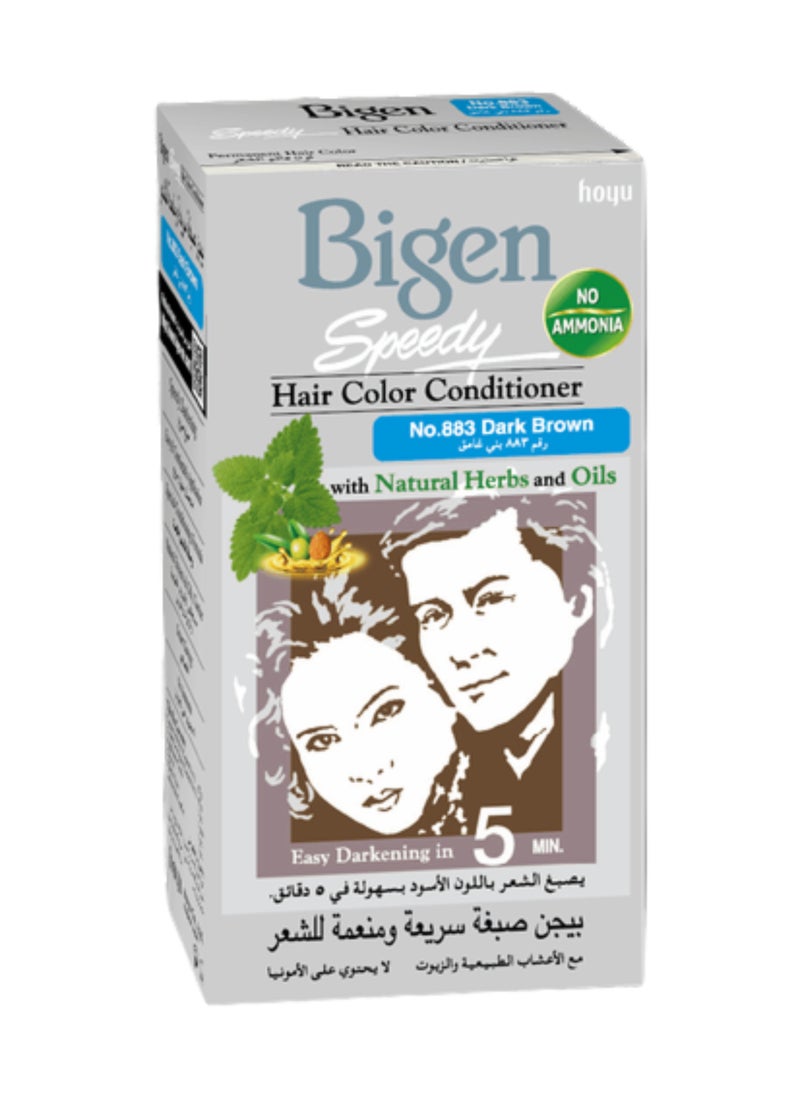 Bigen Speedy Hair Color Conditioner 883 Dark Brown 80grams