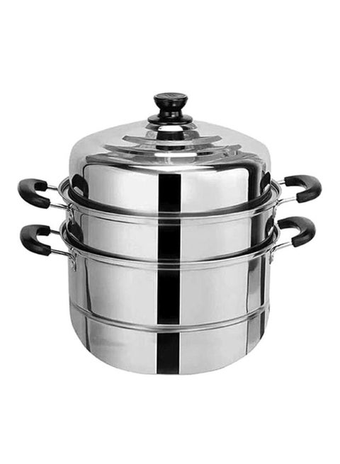 3 Layer SS Steamer Silver 30cm