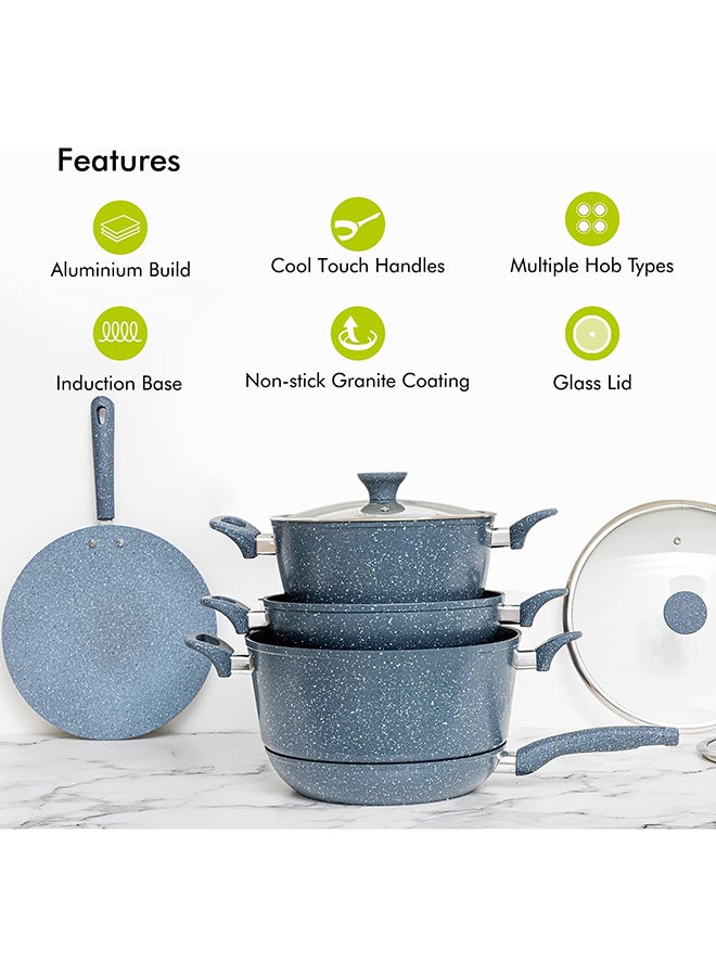 رويال فورد طقم أواني طهي و قدور من الألومنيوم مكون من 10 قطع أصفر 28X11.7سم - Image 2