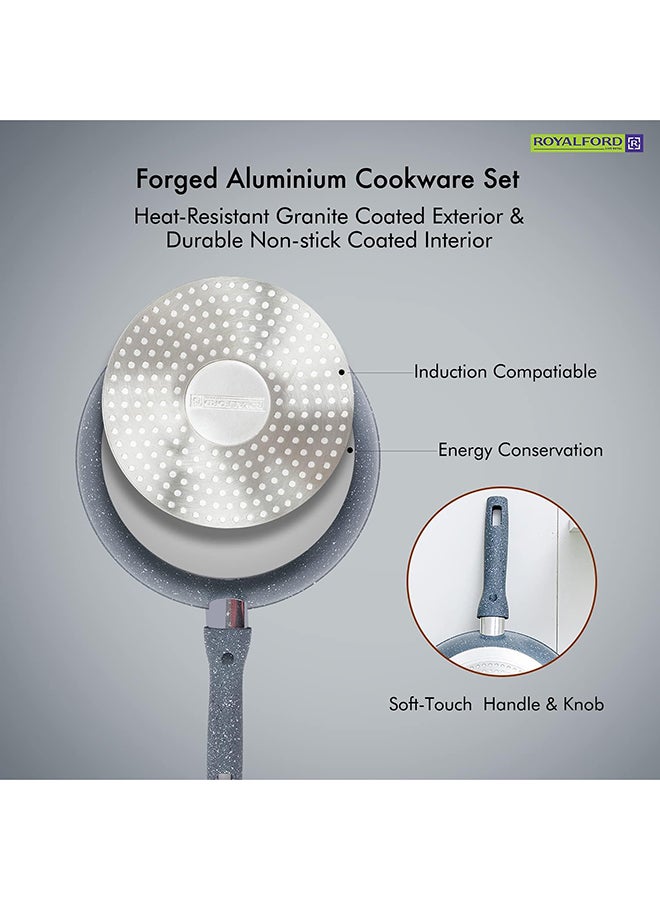 رويال فورد طقم أواني طهي و قدور من الألومنيوم مكون من 10 قطع أصفر 28X11.7سم - Image 5