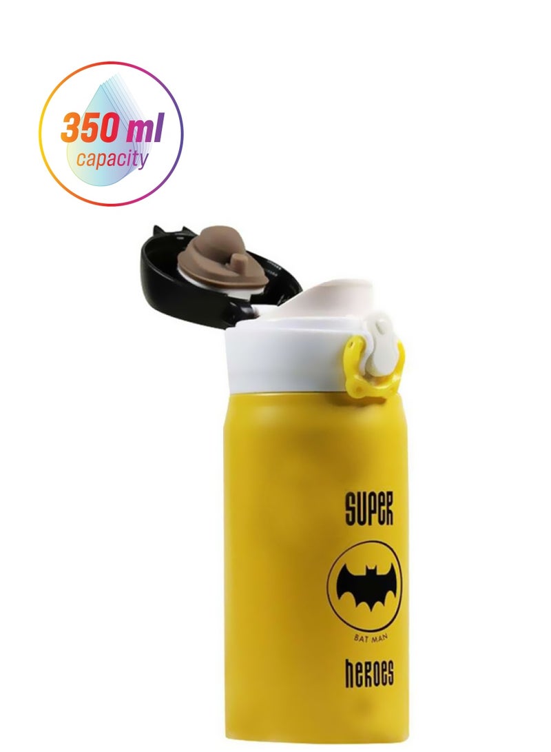 Beauenty Cute Stainless Steel Vacuum Flask Yellow/Black/White 17x6.5cm - Image 1