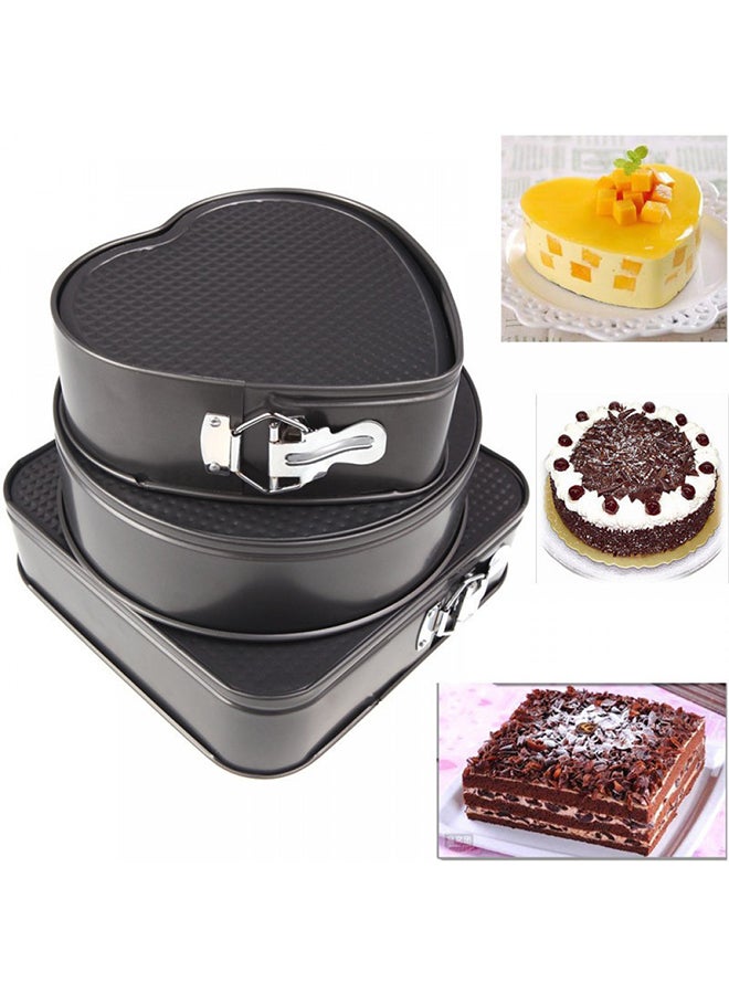 3-Piece Cake Mould Pan Set Multicolour - Image 3